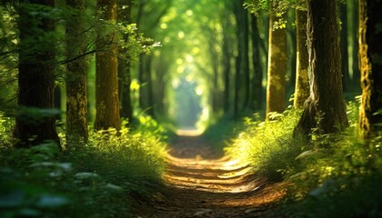 Obraz premium green forest in the morning