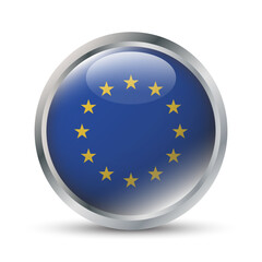 European Union Flag 3D Badge Illustration