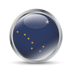 Alaska Flag 3D Badge Illustration