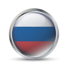 Fototapeta premium Russia Flag 3D Badge Illustration