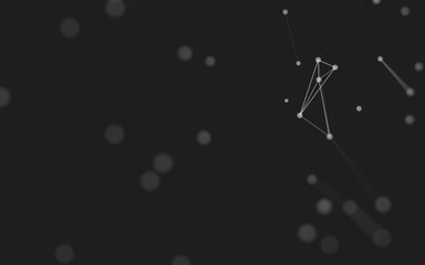 Fototapeta premium Abstract background. Molecules technology with polygonal shapes, connecting dots and lines. Connection structure. Big data visualization.