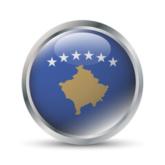 Kosovo Flag 3D Badge Illustration