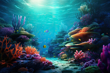 Fototapeta na wymiar view of the ocean floor