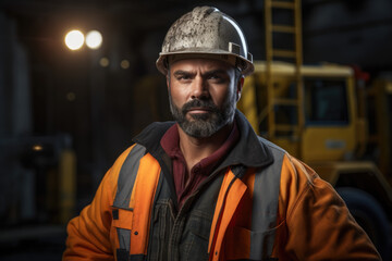 A strong and capable construction worker captured in a portrait.