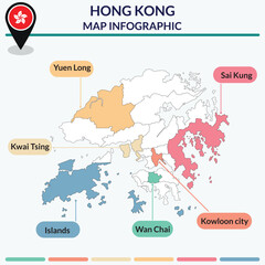 Infographic of Hong Kong map. Infographic map