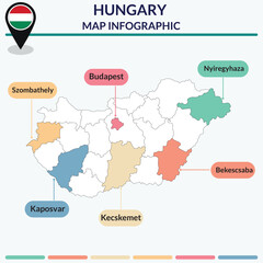 Infographic of Hungary map. Infographic map