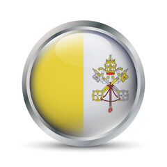 Vatican Flag 3D Badge Illustration