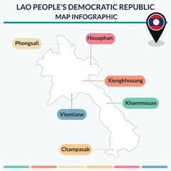 Fototapeta premium Infographic of Laos map. Infographic map