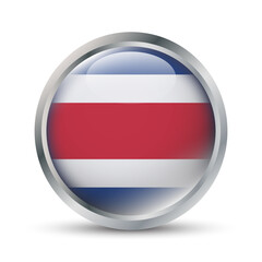Costa Rica Flag 3D Badge Illustration