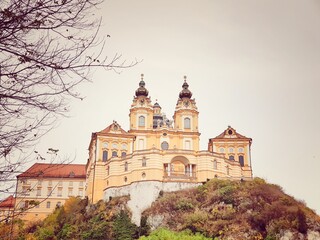 Austria Melk Benedictine Abbey along Rhine river and Danube river
