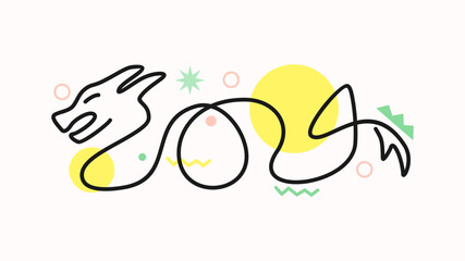 vector flat abstract background for chinese new year festival 2024