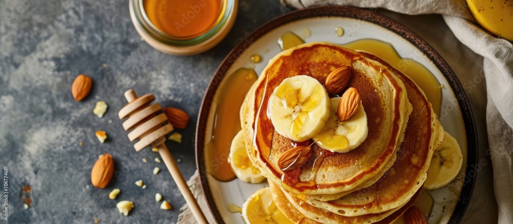 Poster plantain buttermilk pancakes soft and fluffy buttermilk pancake made with a batter added with slices