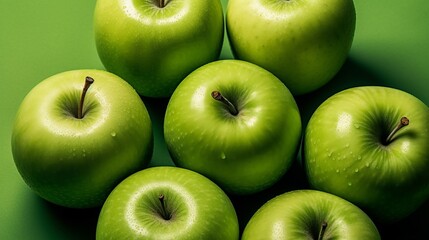 Green Apples and Water Droplets