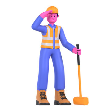 Male Hammer Worker Construction Industry