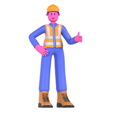 Male Safty Worker Construction Industry