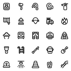Firefighter Line Icon Sheet