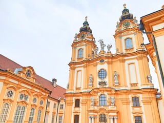 Fototapeta na wymiar Austria Melk Benedictine Abbey along Rhine river and Danube river 