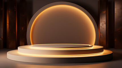 Podium, booth, stage, product background for displaying products, 3D rendering