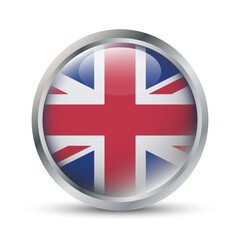 United Kingdom Flag 3D Badge Illustration