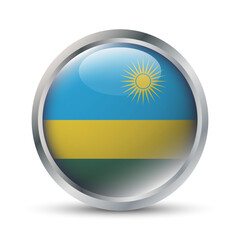 Obraz premium Rwanda Flag 3D Badge Illustration