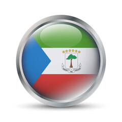 Fototapeta premium Equatorial Guinea Flag 3D Badge Illustration