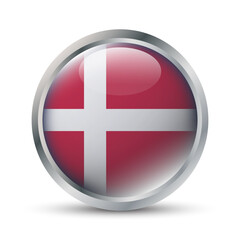 Obraz premium Denmark Flag 3D Badge Illustration