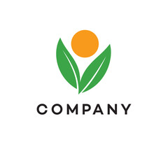 Leaf sun green plant landscaping Logo design, nature, technology, engineering, health, medical, automotive, political. education, abstract, sports, animal. adventure. food, round, green, typography, 