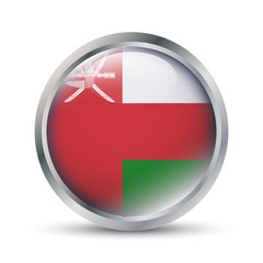 Oman Flag 3D Badge Illustration