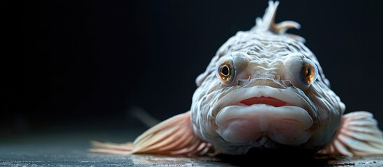 Photo of a Blobfish World s ugliest fish. with copy space image. Place for adding text or design