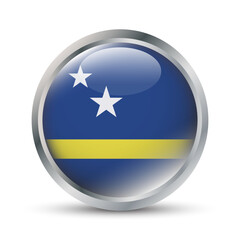 Curacao Flag 3D Badge Illustration