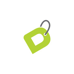 Letter D shop tag price green Logo design, nature,  technology, engineering, health, medical, automotive, political. education, abstract, sports, animal. adventure. food, round, green, typography, 