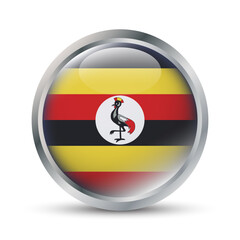 Fototapeta premium Uganda Flag 3D Badge Illustration