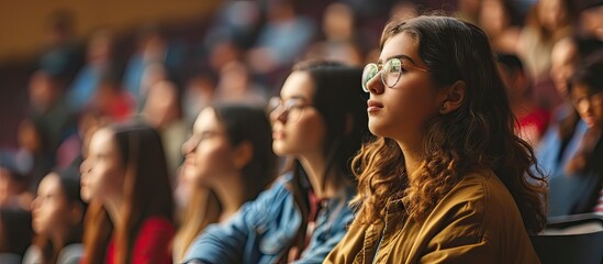 Professor Holding Lecture to a Multi Ethnic Group of Students Smart Young People Studying at the University. with copy space image. Place for adding text or design