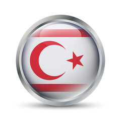 Northern Cyprus Flag 3D Badge Illustration