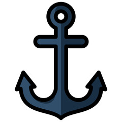 anchor icon illustration design with filled outline