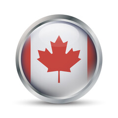Canada Flag 3D Badge Illustration
