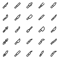 Knifes Line Icon Sheet
