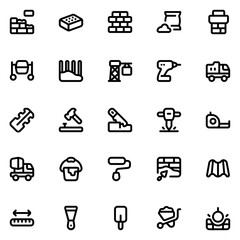 Bricklayer Line Icon Sheet