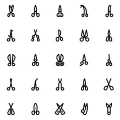 Scissors Line Icon Sheet