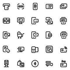 Contactless Pay Line Icon Sheet