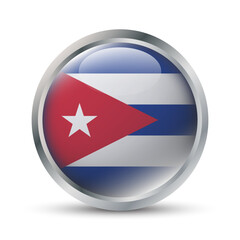 Cuba Flag 3D Badge Illustration