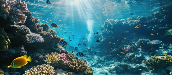 Sea Life Underwater Underwater Life Wildlife. with copy space image. Place for adding text or design