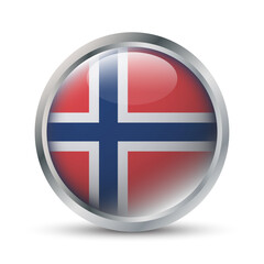 Obraz premium Norway Flag 3D Badge Illustration