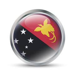 Papua New Guinea Flag 3D Badge Illustration