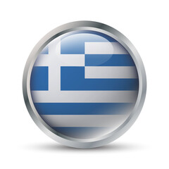 Greece Flag 3D Badge Illustration