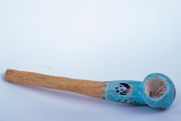 Kiki smoking wooden pipe decorated handcrafted made