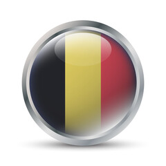 Belgium Flag 3D Badge Illustration