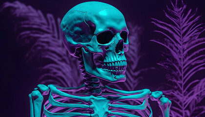 skeleton vaporwave