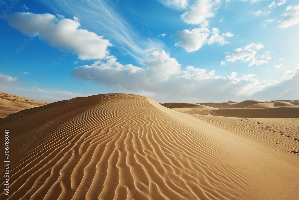 Poster desert in summer. background with selective focus and copy space