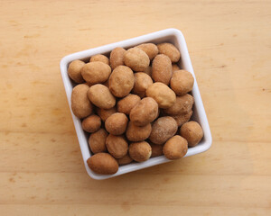 Salty and delicious peanut snack.